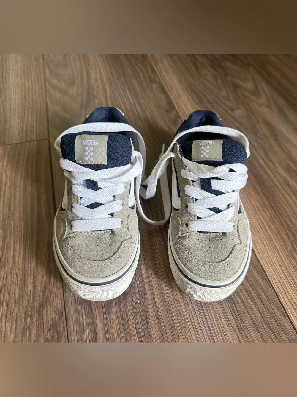 NWIT Vans Beige and Navy Suede Lace-Up Sneakers